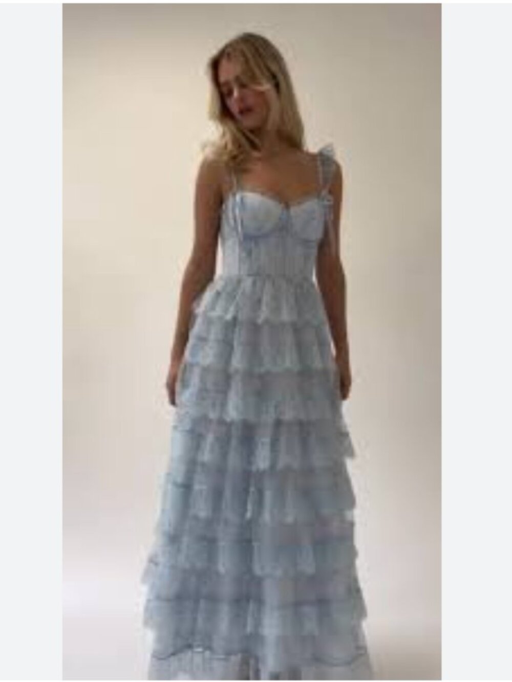 Anthropologie Amy Jane London Adessa Blue Sky Maxi Dress size S